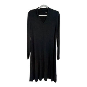 Eileen Fisher Women's Gray Pullover Midi Dress Italian Yarn Lagenlook Large